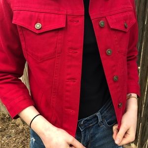 Red denim jacket in great condition